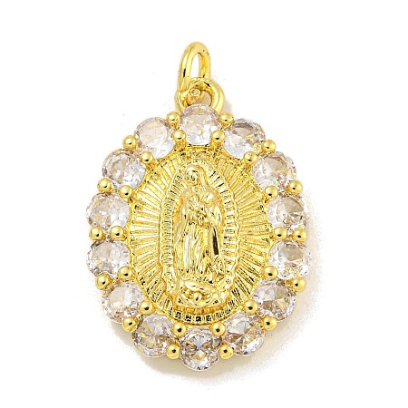 Rack Plating Brass Micro Pave Cubic Zirconia Pendants KK-G513-87G-1