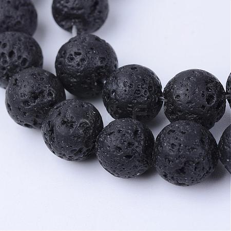 Natural Lava Rock Beads Strands G-Q462-10mm-24-1