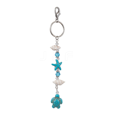 Dyed Synthetic Turquoise Pendant Decorations HJEW-JM01493-01-1