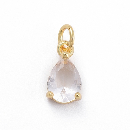Brass Micro Pave Cubic Zirconia Pendants ZIRC-E164-64G-D-1
