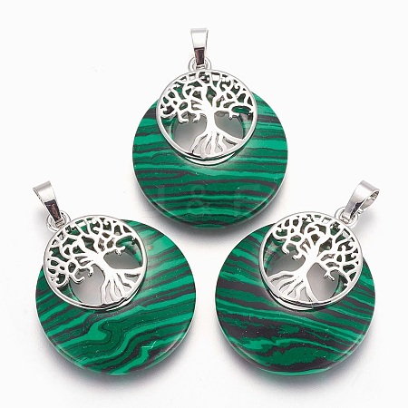 Synthetic Malachite Pendants G-F573-C01-1