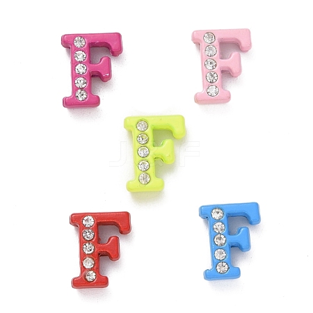 Spray Painted Zinc Alloy Slide Charms ALRI-WH0005-13F-1