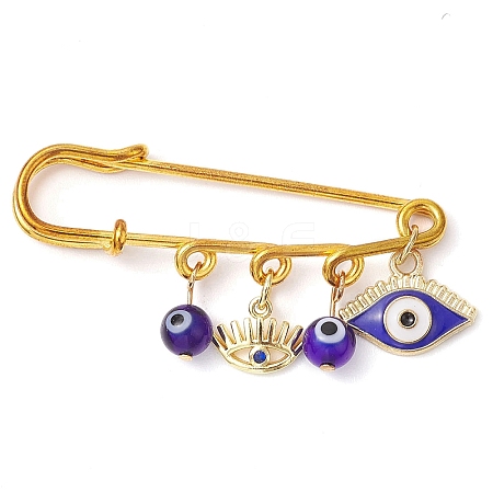 Blue Evil Eye Resin & Alloy Enamel Eye Charm Kilt Pins JEWB-BR00177-1