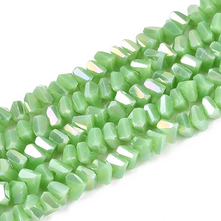 Electroplate Opaque Glass Beads Strands GLAA-N022-4mm-16-1