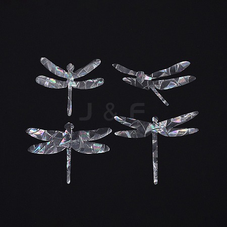 Custom Dragonfly Shape Waterproof PVC Laser Adhesive Stickers DIY-WH0256-009-1