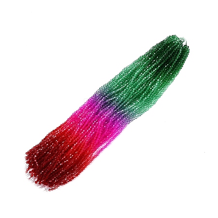 Gradient Color Baking Painted Glass Bead Strands DGLA-A039-T2mm-A010-1