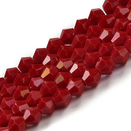 Opaque Solid Color Electroplate Glass Beads Strands EGLA-A039-P4mm-L01-1