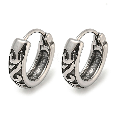 316 Surgical Stainless Steel Hoop Earrings EJEW-D096-23C-AS-1