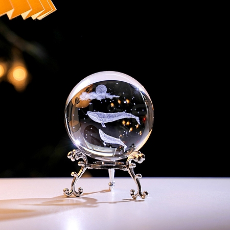 Inner Carving Glass Crystal Ball Diaplay Decoration PW-WGD9143-15-1