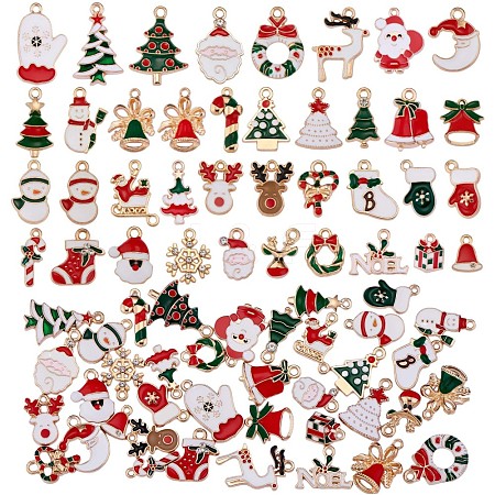 38Pcs Christmas Alloy Enamel Pendants JX266A-1