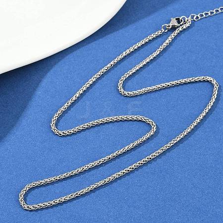 304 Stainless Steel Wheat Chains Necklaces for Unisex NJEW-K395-01A-P-1