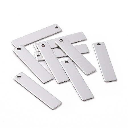 Tarnish Resistant 201 Stainless Steel Rectangle Stamping Blank Tag Pendants STAS-R064-15B-1