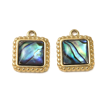 Natural Paua Shell Pendants STAS-G397-21G-02-1