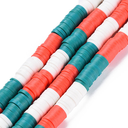 Fixed 3 Color Handmade Polymer Clay Bead Strands CLAY-S096-029I-1