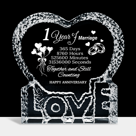 Heart with Word K9 Glass Figurines DJEW-WH0026-001-1