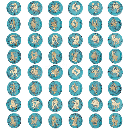 24Pcs 12 Styles Synthetic Turquoise Beads G-PH0002-77-1