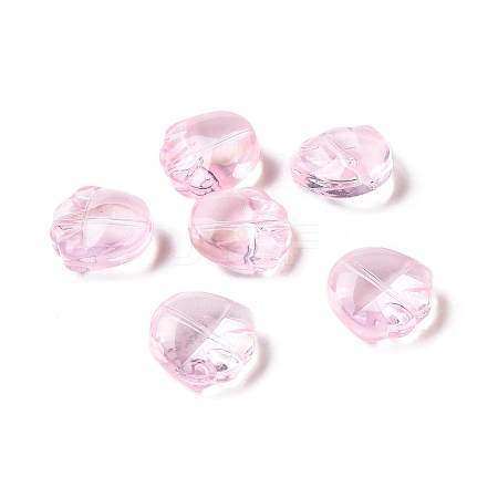 Transparent Spray Painted Glass Beads GLAA-I050-12F-1