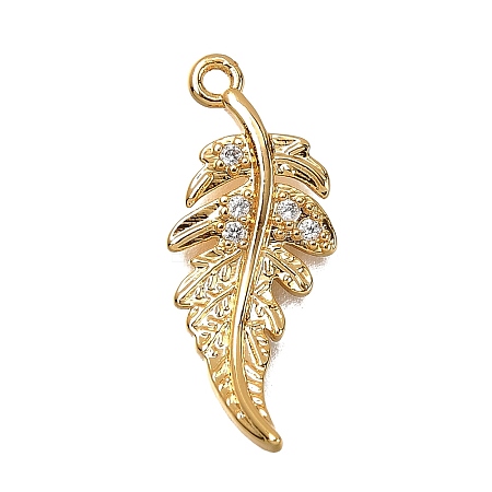 Brass Micro Pave Cubic Zirconia Pendants KK-B152-13A-G-1