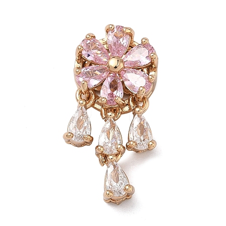 Brass Micro Pave Cubic Zirconia Pendants KK-C168-21G-02-1