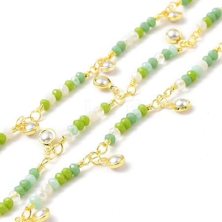 Handmade Round Glass Beaded Chain CHC-E023-20G-01-1