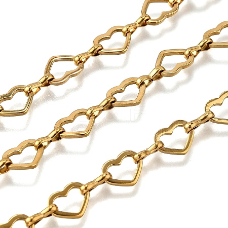 Ion Plating(IP) 304 Stainless Steel Heart Link Chains CHS-S012-18G-1