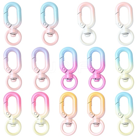 14Pcs 7 Colors Alloy Swivel Clasps FIND-CJZ0001-012-1