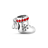 TINYSAND Christmas Stocking Rhodium Plated 925 Sterling Silver European Beads TS-C-011-1