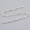 Brass Round Oval Paperclip Chain Necklace Making MAK-S072-05B-S-2