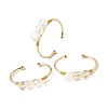 Natural Quartz Crystal Beads Cuff Bangles for Women BJEW-Q035-01G-08-2