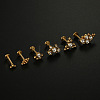 316L Surgical Stainless Steel Clear Cubic Zirconia Threadless Labrets WG1AA8E-34-3