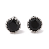 Rack Plating Brass Pave Single Cubic Zirconia Stud Earrings X-EJEW-I304-02P-03-1