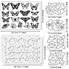 4Pcs Butterfly Carbon Steel Cutting Dies Stencils with PET Hollow Out Drawing Painting Stencils Sets & 1Pc PVC Plastic Stamps DIY-GL0004-149-2