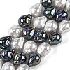 Electroplated Glass Beads Strands GLAA-Z013-01A-04-1