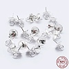 925 Sterling Silver Cup Pearl Bail Pin Pendants STER-F036-04S-4mm-3