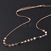 Brass Cable & Flat Sequin Chains Necklaces for Women NJEW-D302-40RG-3