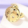 Brass Micro Pave Cubic Zirconia Cuff Open Rings RJEW-D346-01G-02-1