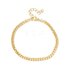 Brass Curb Chain Bracelets for Women BJEW-C140-15G-4