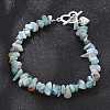 Natural Larimar Beaded Bracelets BJEW-JB02681-01-6