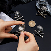 4Pcs Skull Zinc Alloy Brooches for Backpack Clothes JEWB-FH0002-04AS-3
