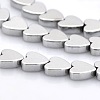 Non-magnetic Synthetic Hematite Heart Beads Strands G-M074-01-1