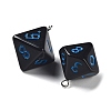 7 Styles Opaque Resin Polyhedral Dice Pendants Set RESI-A029-01A-2