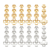 48Pcs 8 Styles 925 Sterling Silver Bead Caps STER-PH0004-60-6