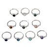 Natural Gemstone Finger Rings RJEW-A084-04P-2