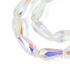 AB Color Plated Transparent Glass Teardrop Beads Strands LS-EGLA-T029-08B-3