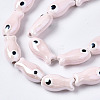 Handmade Porcelain Ceramic Beads Strands PORC-T006-03Q-3