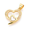 Brass Micro Pave Clear Cubic Zirconia Pendants KK-N268-82G-1