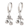 316 Surgical Stainless Cherry Hoop Earrings EJEW-C160-11A-2