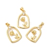 Rack Plating Brass Micro Pave  Cubic Zirconia Pendants KK-B068-35G-2