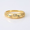 Flower Pattern Brass Micro Pave Clear Cubic Zirconia Finger Rings FS-WGC0799-01-1