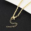 Brass Twist Rope Chains Necklace for Women X-NJEW-P265-15G-2